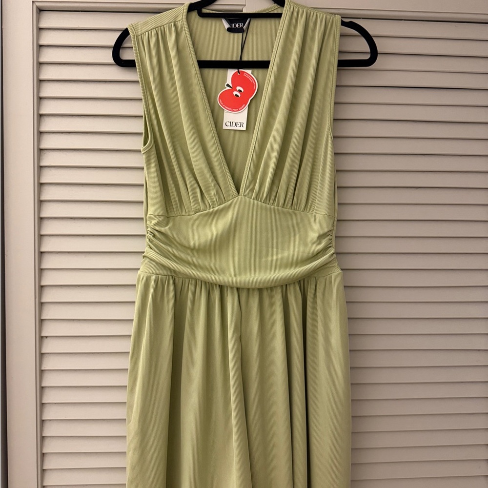 Cider Olive Green Sleeveless Romper
